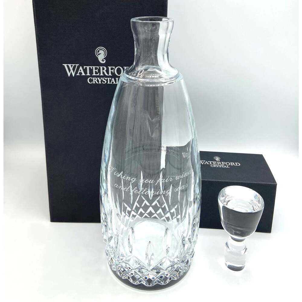 Waterford Lismore Essence Decanter & Stopper 151746 Open Box Engraved Retirement